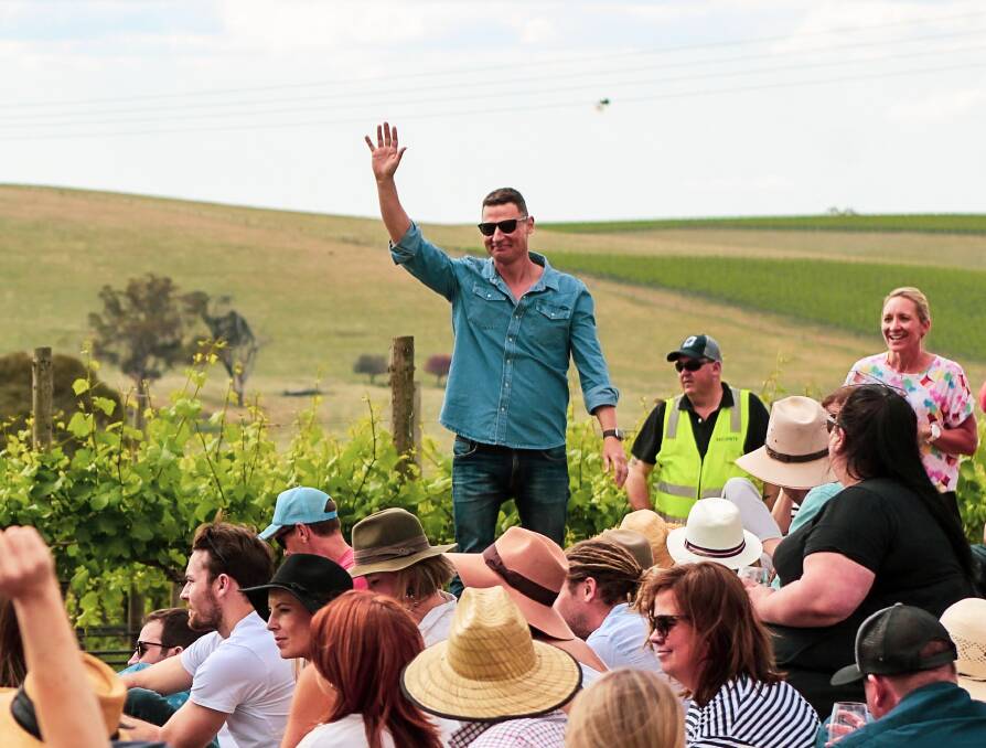 Comedian Merrick Watts at a previous Grapes of Mirth at Nashdale Lane winery. This year the event has been moved to the Orange Showgrounds. PHOTO: SUPPLIED 