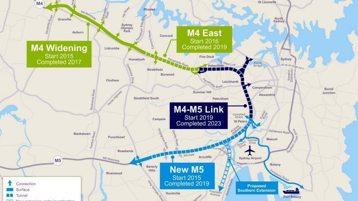 The Westconnex project will be built in three stages. This map shows the proposed ramp at Camperdown.