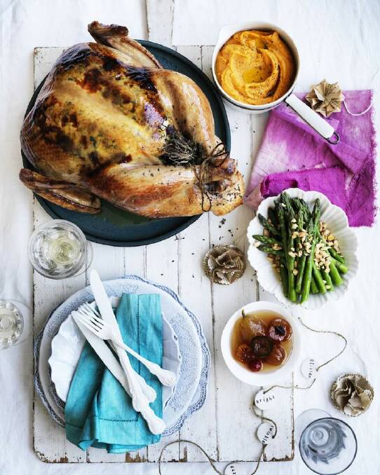 Neil Perry's roast turkey with stuffing and sweet potato puree <a href="http://www.goodfood.com.au/good-food/christmas-feasts/recipe/roast-turkey-with-stuffing-and-sweet-potato-puree-20131217-2zisn.html"><b>(recipe here).</b></a> Photo: William Meppem
