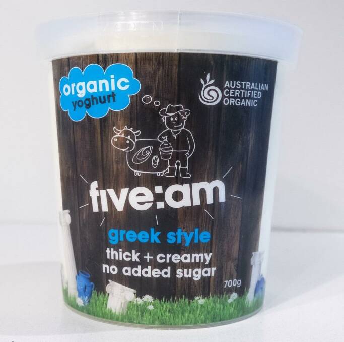 Five:am organic yoghurt.