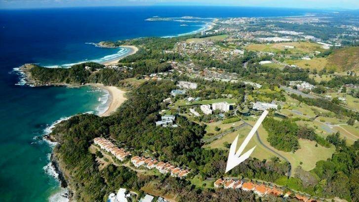 Coffs Harbour and the villa complex bordering the national park on Five Islands Drive. Photo: photos@smh.com.au