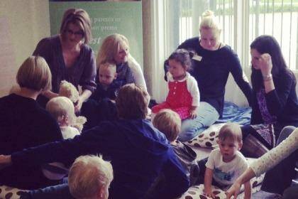 Assisting development: Simone Mossop (wearing glasses) works with children who were born prematurely and their mothers.
