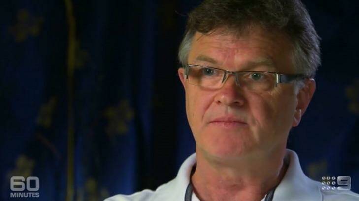 Accuser: Peter Saunders in a screengrab from <em> 60 Minutes</em>. Photo: Channel Nine