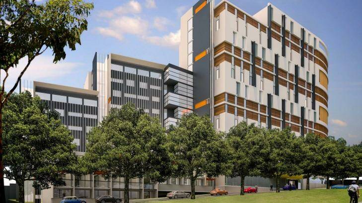 Artist impression of the new 522-room student accommodation facility to be built as part of the Pemulwuy Project at The Block in Redfern. Photo: supplied