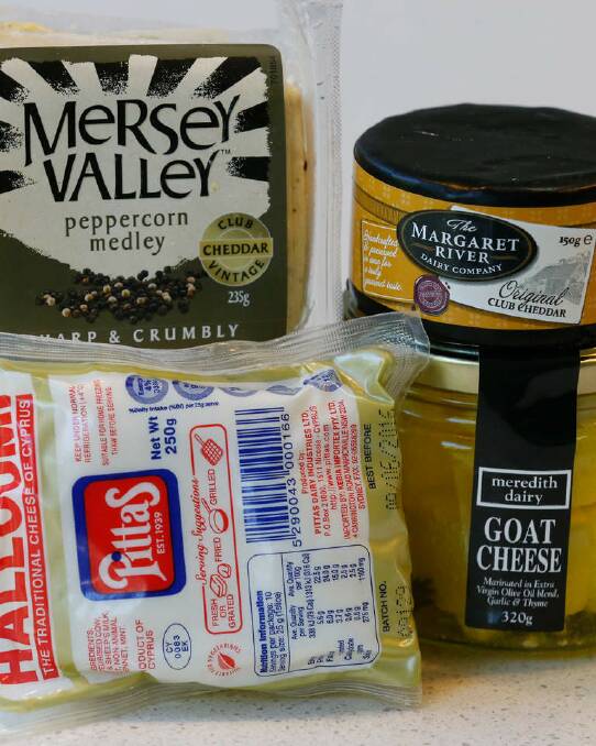 The fridge staples: "I?m very dairy-based, especially because I?m a non-sugar person, I love my cheeses. I put Meredith Dairy goat?s cheese on crackers or bread. I love haloumi, any kind of cheese really." Photo: Peter Rae
