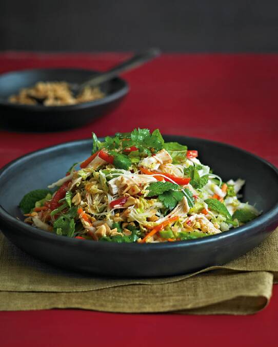 Vietnamese chicken and noodle salad <a href="http://www.goodfood.com.au/good-food/cook/recipe/vietnamese-chicken-and-noodle-salad-20130725-2qls4.html"><b>(recipe here).</b></a>