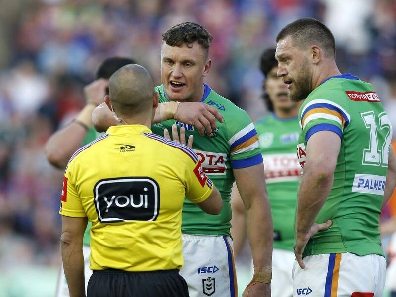 Jack Wighton was put on report over a biting incident against Newcastle in his final Canberra game. (Darren Pateman/AAP PHOTOS)