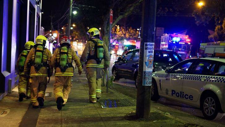 Emergency services at the scene of the fire. Photo: David McMillan