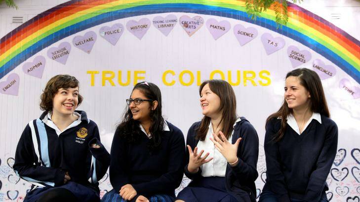 Study shows students find physical education classes distressing: Students from Burwood Girls High School. Photo: Janie Barrett