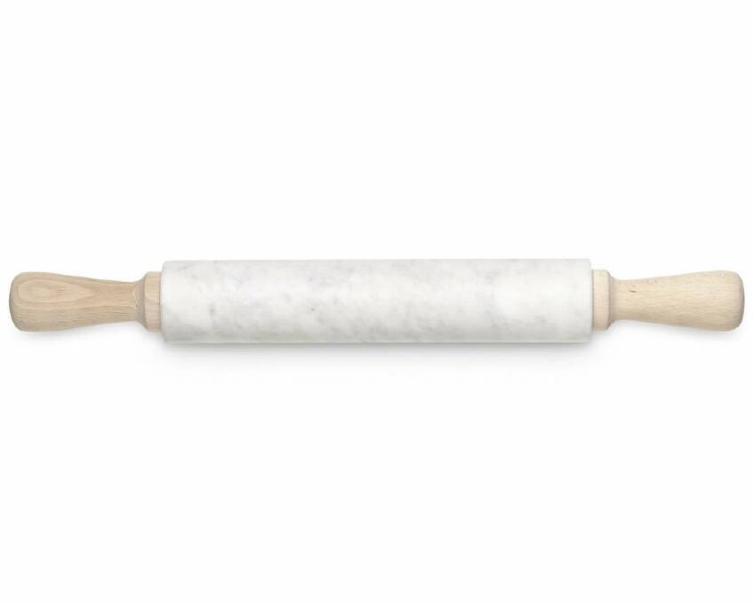 3. Roll with it
Roll the perfect pie crust with this rolling pin. The smooth Carrara marble keeps dough cool even while being rolled. $125, williams-sonoma.com.au Photo: Supplied
