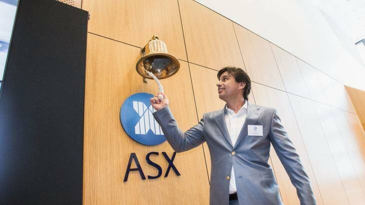 Estia Health founder Peter Arvanitis rang the bell to kick off ASX trading of his company's shares - ringing in early losses for its investors. Photo: Cole Bennetts