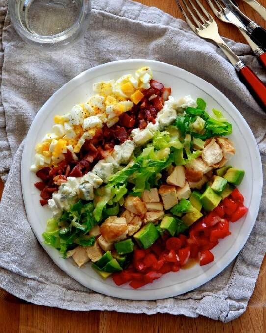 Jill Dupleix's Cobb salad <a href="http://www.goodfood.com.au/good-food/cook/recipe/cobb-salad-20131231-3043h.html"><b>(recipe here).</b></a> Photo: Edwina Pickles