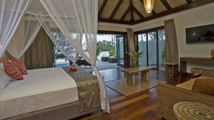 Nautilus Cook Island beachfront guest room.