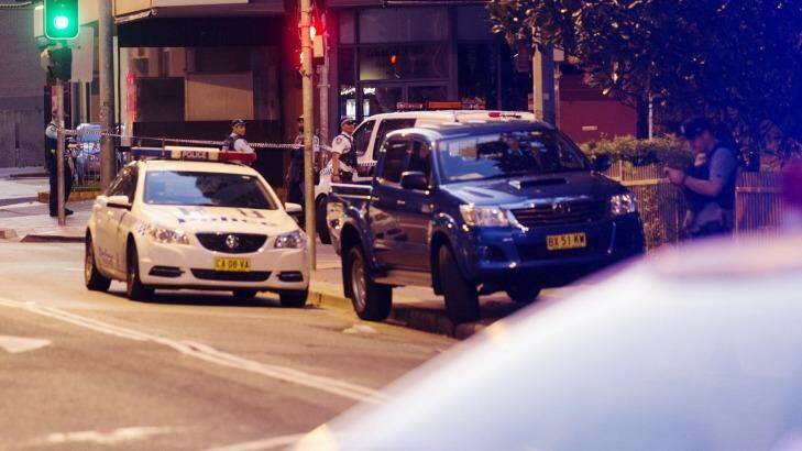 A police employee was shot dead outside the headquarters in Parramatta. Photo: James Brickwood