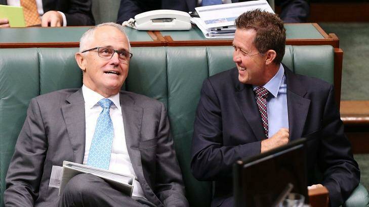 Prime Minister Malcolm Turnbull and Vocational, Education and Training Minister Luke Hartsuyker. Photo: Stefan Postles