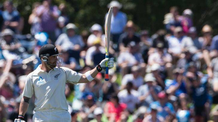Brendon McCullum capped off his incredible year by becoming the first New Zealander to score 1000 Test runs in a calendar year.  Photo: Iain McGregor/Fairfax NZ