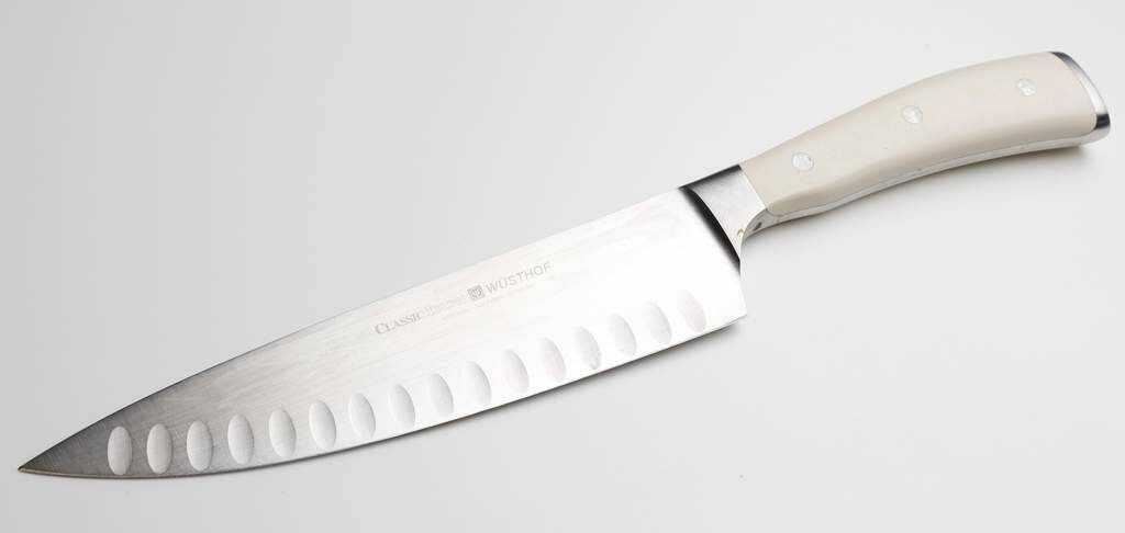 Favourite: This cook's knife was a birthday gift and is inscribed with the words 'chef Guy Grossi'. Photo: Eddie Jim