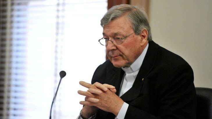 Australian Cardinal George Pell appearing  at the child  sex abuse inquiry in 2013. Photo: Joe Armao