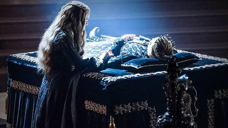 Cersei Lannister mourning her son Joffrey at the sept.