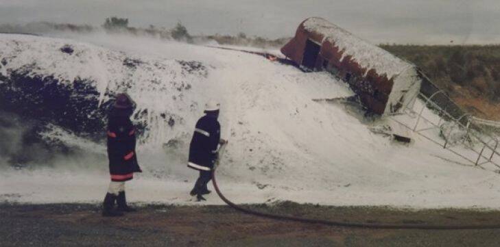 Aviation rescue and firefighting training exercises involving toxic foam at Melbourne's Tullamarine airport in 1998, supplied by the United Firefighters Union.