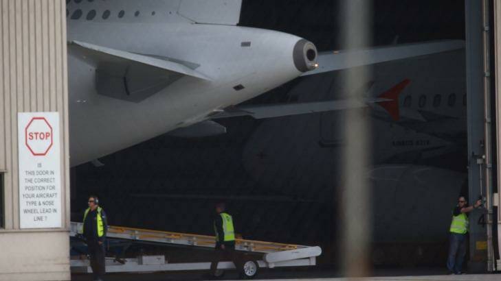 The plane carrying the five men arrived from Cairns on Thursday morning. Photo: Eddie Jim