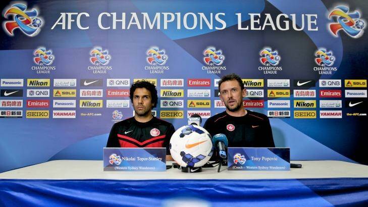 "These are the games you want to be a part of": Nikolai Topor-Stanley and Tony Popovic say the Wanderers are ready for Wednesday's Asian Champions League semi-final second leg. Photo: Brendan Esposito