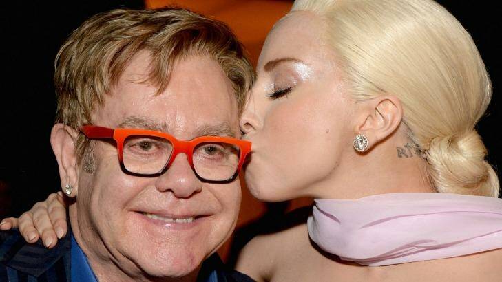 Lady Gaga credits Elton John to helping her stay sober.