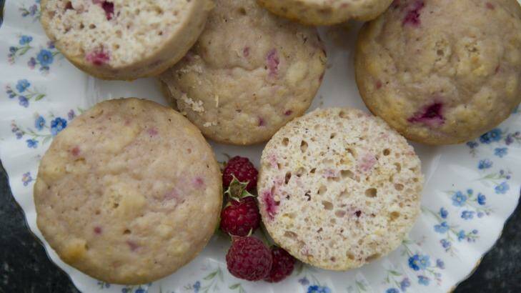 Jenny Horsfield's raspberry muffins. Photo: Jay Cronan