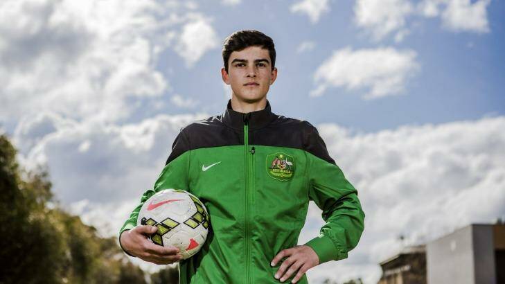 Canberra soccer player Marc Tokich is aiming for a spot in Australia's under-17 World Cup squad. Photo: Jamila Toderas