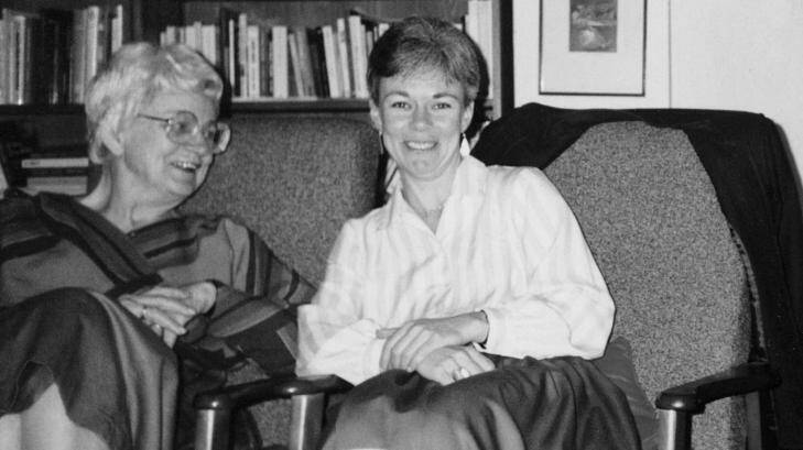 Word masters: Judith Wright, left, with her daughter Merdith McKinney.  Photo: Supplied