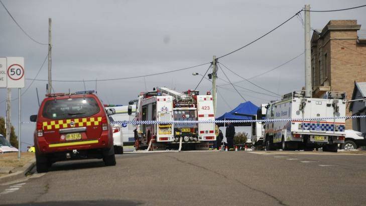 The scene of the fatal explosion in Portland, near Lithgow.  Photo: Shannon Bellamy