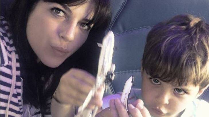 Blair and son Arthur, 4, on board a the plane to Cancun on Friday. Photo: Selma Blair/Instagram