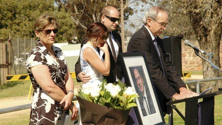 Chris Noble's family at his memorial service. Photo: Denis Gregory