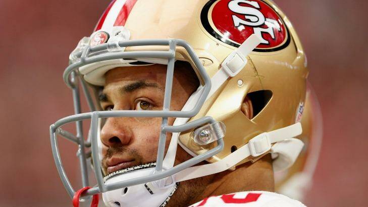 Making a name for himself in a new league: Running back Jarryd Hayne watches from the sidelines during last weekend's loss to the Arizona Cardinals. Photo: Christian Petersen