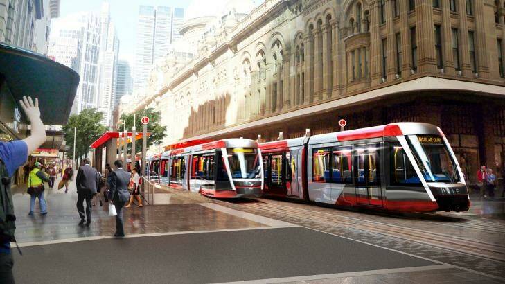 An artist's impression of the city leg of the planned eastern suburbs light rail line. Photo: Grimshaw Architects