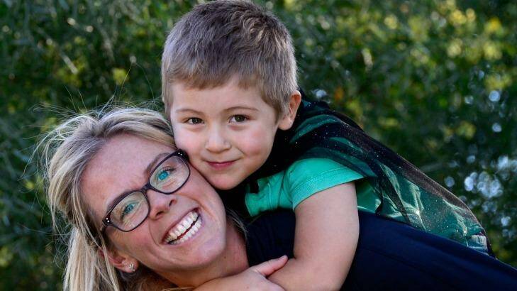 Will Fitzpatrick, 4 years old, with his Mum Kate Sheahan in Port Melbourne.  Photo: Penny Stephens