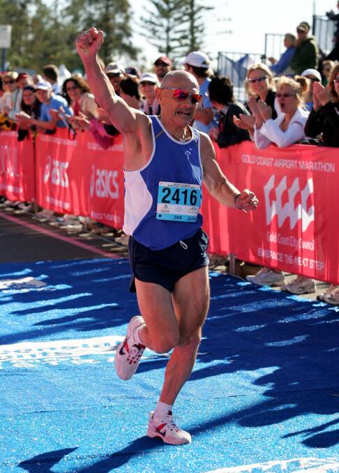 VICTORY: Sydney resident Ray James will compete in his 217th marathon at the Orange Colour City Running Festival despite battling cancer for the past three years. Photo: CONTRIBUTED