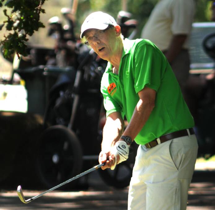 ON THE GREEN: Bayview’s Greg Distefano in action yesterday.  Photo: STEVE GOSCH 0310sggolf2