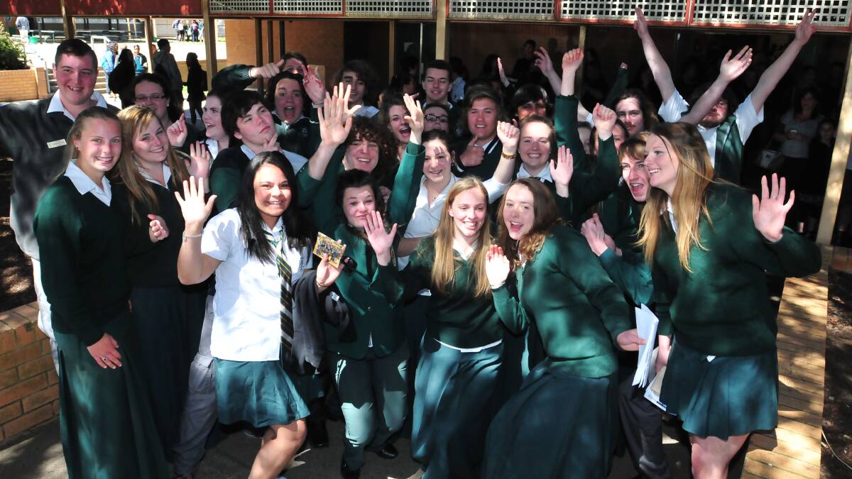 SCHOOL’S OUT: Canobolas Rural Technology High School Year 12 students said goodbye to school at their final Year 12 assembly on Thursday.  Photos: JUDE KEOGH