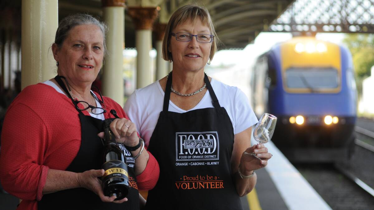 ALL ABOARD: FOOD Train organisers Sheelagh Tancred and Mandy Walker will chaperone 24 guests as part of FOOD Week. Photo: STEVE GOSCH  0408foodtrain1