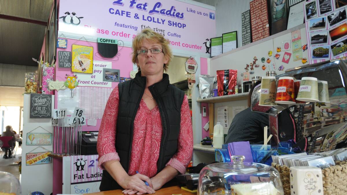 NOT HAPPY: The owner of 2 Fat Ladies Cafe and Lolly Shop Alyson Yager wants to know why Lucknow had to endure a power outage for most of Wednesday.
Photo: STEVE GOSCH 0730sgpower1
