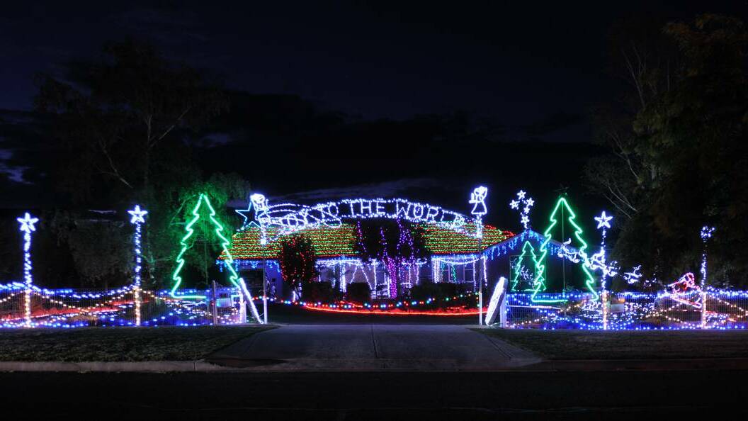 UP IN LIGHTS: Craig Murphy’s house all lit up, at 44 Amana Circuit.
Photo: MARK LOGAN