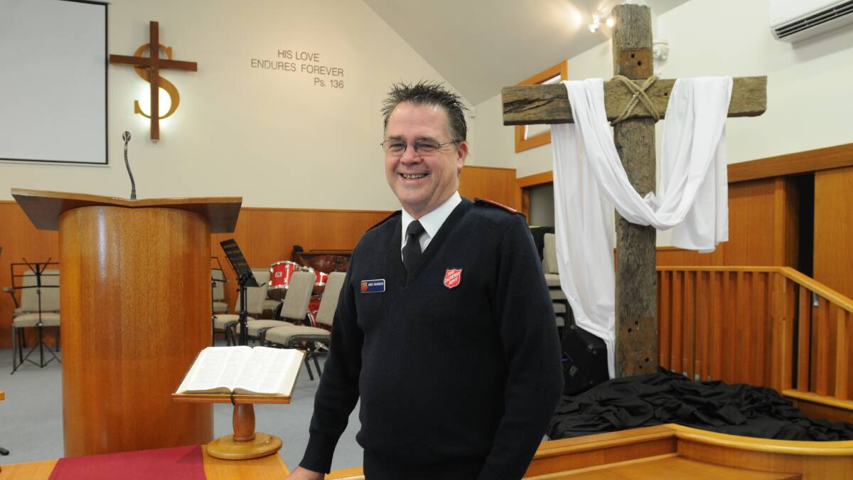MILESTONE: Greg Saunders from the Salvation Army have been promoted to the rank of Major. Photo: STEVE GOSCH 0411sgsalvos1
