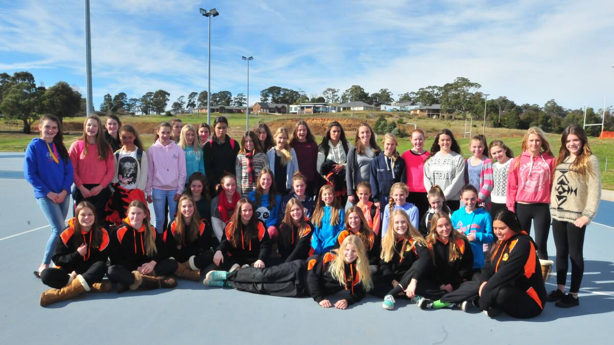 EXPERIENCE: Orange’s four teams before heading off to the Netball NSW State Age Championships. Photo: JUDE KEOGH  0627netball