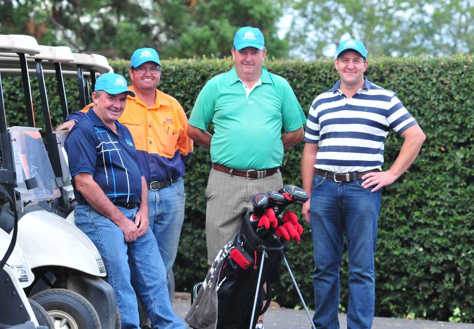 PENNANT BID: Skippers Steve Gander, David Corby, Robert Payne and Marco Pasquali will lead their Duntryleague pennants sides into their respective finals of the Central West District Golf Association pennants competition tomorrow at Wellington. 								             Photo: JUDE KEOGH 0314duntrygolf2