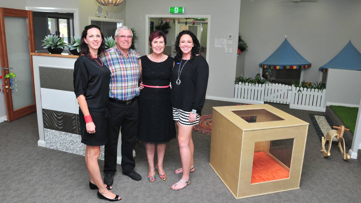 FROM LITTLE THINGS ...: Natalie, Christine and Ron Hay, and Kellie Doulin at the new Waratah Saplings Children’s Service. 
Photos: JUDE KEOGH 0214waratahs4