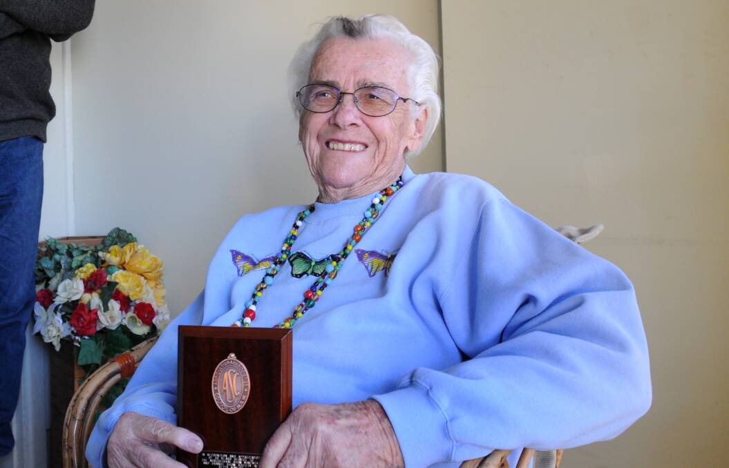 SADLY MISSED: Betty Naylor was honoured two weeks ago by the Agricultural Societies Council of NSW for her 50-year contribution to the Orange Show. Photo: STEVE GOSCH 	           0814sgnaylor
