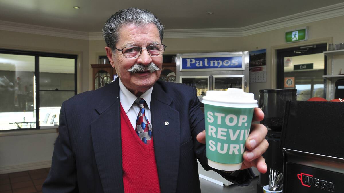 DRIVING FORCE: Michael Gryllis’s Patmos Gardens Cafe is one of four venues in Orange handing out free coffees to drivers travelling more than 100 kilometres from home. Photo: JUDE KEOGH                      0423freecuppa1-4
