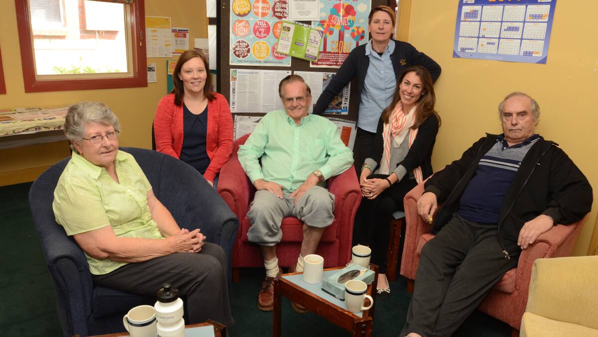 HELPING HAND: Coleen Gander, Kristen Szulik,Neil Cook, Paula Beattie, Belinda Grinter and Peter Short at the older and wiser, active and healthy program targeting people with depression or anxiety. Photo: JUDE KEOGH 1016curran1