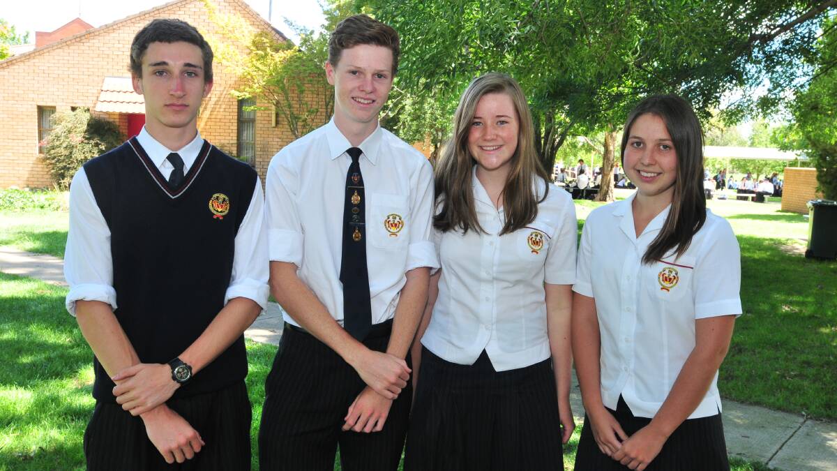 STUDIES OF RELIGION: Harrison Douglass, Matthew Eyles, Natasha Hewitt and Hilary Eddy say studying religion for the HSC will create a greater understanding of the world in which they live. Photo: JUDE KEOGH 	                    0225sheahan1